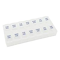 Ezy Dose Weekly (7-Day) AM/PM Pill Organizer, Vitamin Case, and Medicine Box, Medium Compartments, 2 Times a Day, Natural