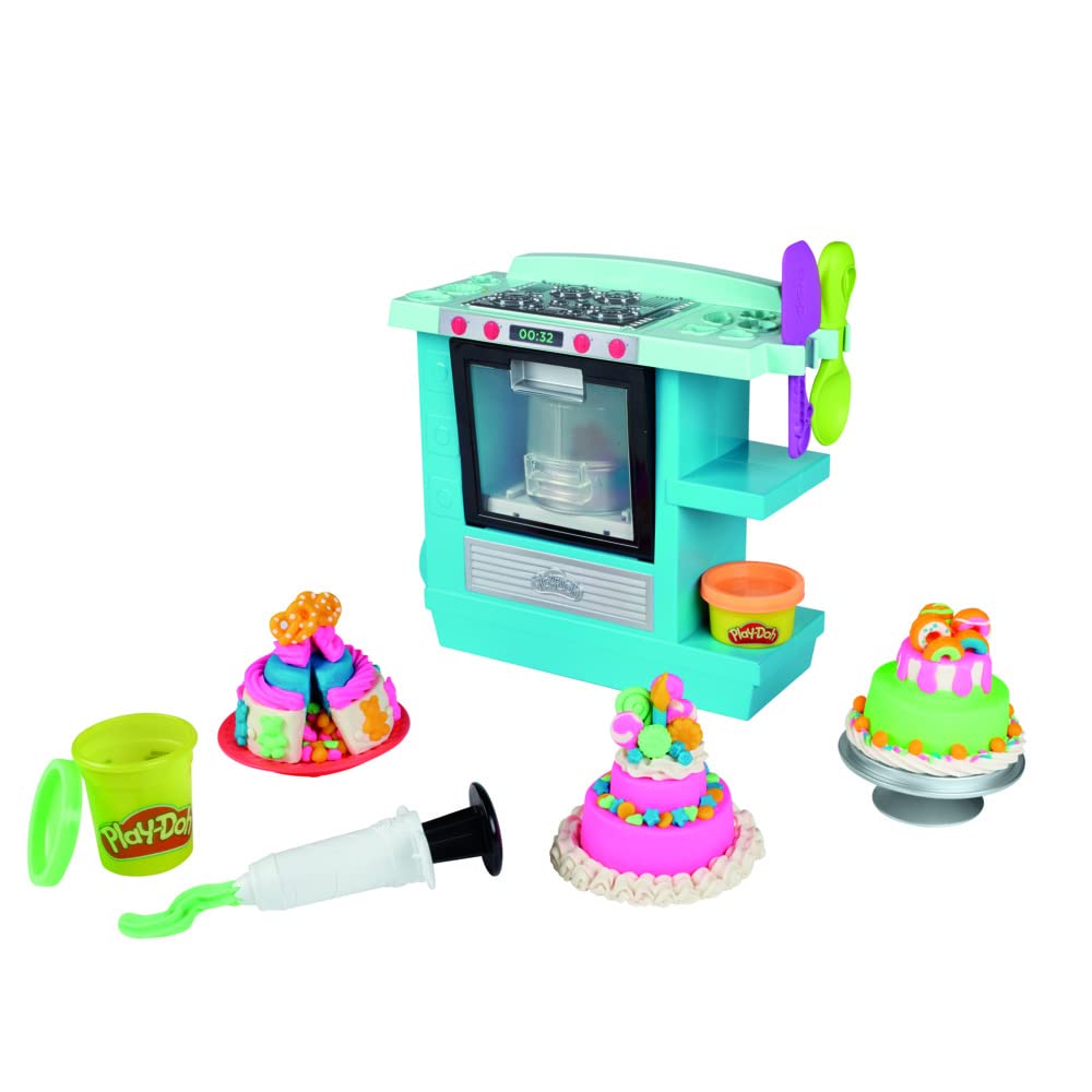 Play-Doh Kitchen Creations Rising Cake Oven Kitchen Playset, Play Kitchen Appliances, Preschool Toys, Kitchen Toys for 3 Year Old Girls and Boys and Up