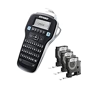 DYMO LabelManager 160 Portable Label Maker Bundle, Easy-to-Use, One-Touch Smart Keys, QWERTY Keyboard, Large Display, For Home & Office Organization, Includes 3 D1 label cassettes