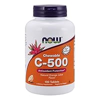 NOW Supplements, Vitamin C-500, Antioxidant Protection*, Orange Juice Flavor, 100 Chewable Lozenges