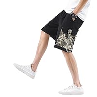 Men's Shorts Ribbons Chinese Style Vintage Men's Shorts Summer Casual Shorts Male Large Size