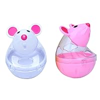 2Pcs Cat Treat Dispenser Toy, Mouse Shape Cat Interactive Toy and Food Dispenser for Pet Increases IQ Interactive & Food Dispensing Feeder