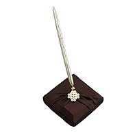 Garbo Collection Pen and Penholder Set for Weddings, Chocolate Brown