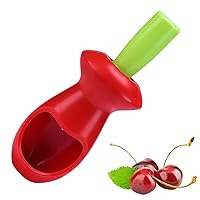 1pc Strawberry Huller With Stainless Steel Plasitc Strawberry Berry Stem Leaves Huller For Fruit Corer Kitchen Tool (Red) Denucleator