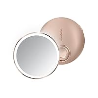 simplehuman Sensor Mirror Compact, 10X Magnification, Rose Gold Stainless Steel