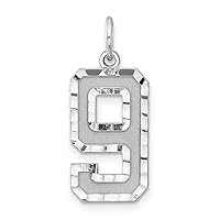 925 Sterling Silver Solid Large Sparkle Cut Sport game Number Charm Pendant Necklace Jewelry for Women