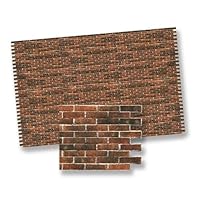 Melody Jane Dolls Houses Dollhouse Dark Red Brick Wall Miniature Print Embossed Roofing Sheet 1:12