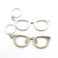 2 Pcs Glasses Shaped Metal Bottle Opener with Keychain Keyring Beer Bottle Cap Opener Unique Creative Gift