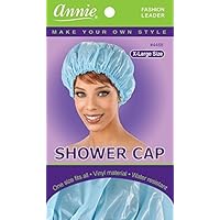 Shower Cap - Sky Blue, Vinyl material, elastic band, extra large, large, won’t fall off your head