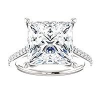 Nitya Jewels 6 CT Princess Cut Moissanite Engagement Ring Handmade Diamond Solitaire Set Wedding Ring Bridal Women Ring For Gift