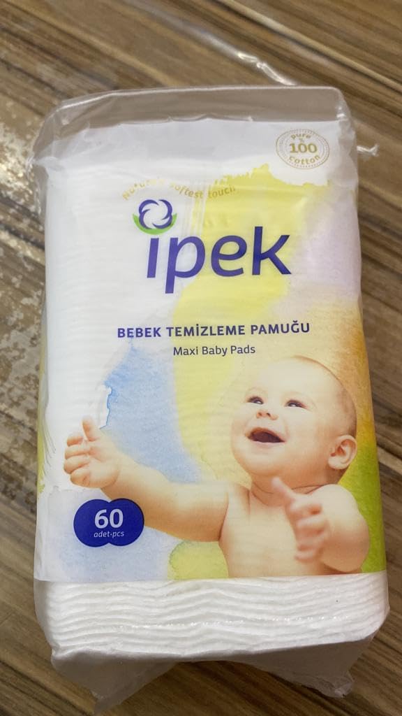 İpek Baby Large Cotton Pads Dry Square White (Classic 360-count)