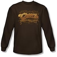 Cheers - Mens Scrolled Logo Long Sleeve Shirt In Coffee