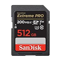 SanDisk 512GB Extreme PRO SDXC UHS-I Memory Card - C10, U3, V30, 4K UHD, SD Card - SDSDXXD-512G-GN4IN, Dark gray/Black