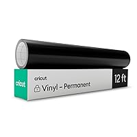 Cricut Premium Permanent Vinyl, 12ft - Black (3-Pack of 4ft Rolls), Compatible with Cricut Explore/Maker Machines