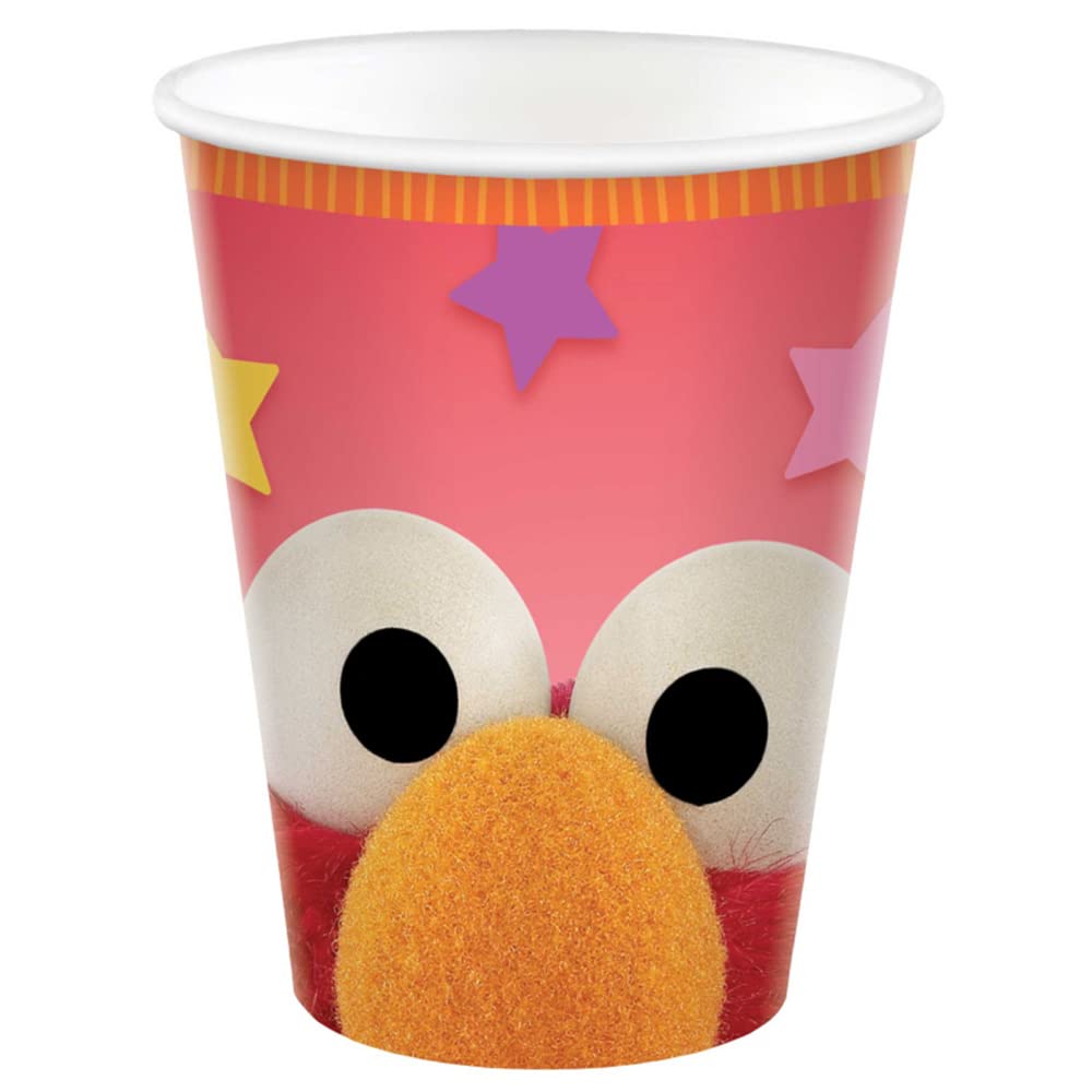 Amscan Everyday Sesame Street Design Paper Cups - 9 oz. (Pack of 8) - Vibrant, Eco-Friendly & Perfect for Kids' Parties, Family Gatherings, and Everyday Use