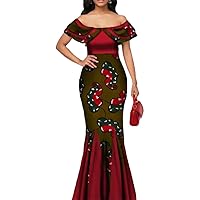 African Print Long Dress for Women Bazin Rich Patchwork Dresses African Clothing