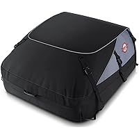 Car Rooftop Cargo Carrier Bag, 15 Cubic Feet Waterproof Soft Roof Top Luggage Bag for All Vechicles SUV with/Without Racks - Waterproof Zip, Anti-Tear 700D PVC, with 6 Reinforced Straps & Storage Bag