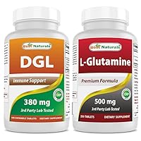 Best Naturals DGL Chewable 380 mg & L-Glutamine 500 mg