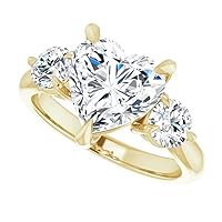 JEWELERYIUM 3 CT Heart Cut Colorless Moissanite Engagement Ring, Wedding/Bridal Ring Set, Halo Style, Solid Sterling Silver, Anniversary Bridal Jewelry, Beautiful Rings For Women