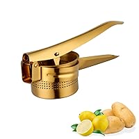 Meisha Potato Ricer – Stainless Steel Manual Masher for Potatoes, Fruits, Vegetables, Yams, Squash, Baby Food and More - Gold