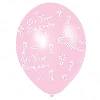 Amscan International 27.5 cm Confirmation Latex Balloon, Pack of 6, Pink