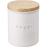 Yamazaki Home Tosca Ceramic Canister - Dry Food Kitchen Storage Container Organizer - Sugar - 15.25 Oz., 450 Ml