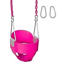 Swing Set Stuff Highback Full Bucket with 5.5' Coated Chain & SSS Logo Sticker, Pink