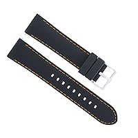 Ewatchparts 22MM RUBBER BAND STRAP COMPATIBLE WITH 45MM OMEGA SEAMASTER PLANET OCEAN BLACK ORANGE STITCH