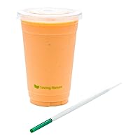 Restaurantware Basic Nature 8.3 Inch Cold Drink Straws 2000 Sturdy Beverage Straws - Disposable Sustainable Green Plastic Drinking Straws Wrapped For Birthdays Weddings And More