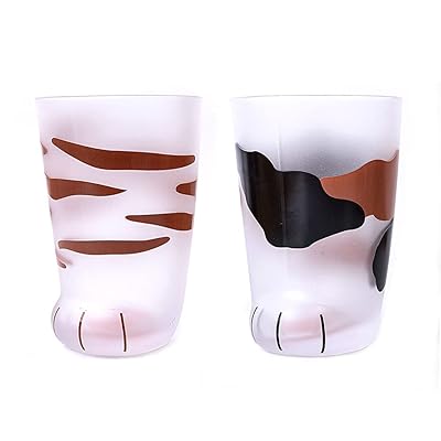 Cat Paw Cup，Cat claw Cup Milk Glass Frosted Glass Cup Cute Cat