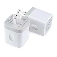 USB Charger Block,5V 1A Wall Charger,2 Pack USB Power Brick Charging Box Cube Compatible with iPhone 15/14/13/12/11/XR/XS/8 Plus/SE,Samsung Galaxy S24/S23 Ultra/S22/S21/S10/S9 /Note 10,Android