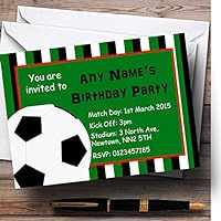 Stripy Football Personalized Birthday Children's Party Invitations