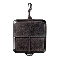 Lodge Cast Iron 11 Inch Square Divided Griddle
