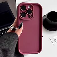 Solid Candy Color Case for iPhone 14 Pro Max Matte Soft Silicone Shockproof ( Full Camera Protection ) Cases Cover (Wine red,for iPhone 14 Pro Max)