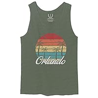 0571. Vintage Retro Graphic Summer Orlando Palm Throwback Vacation Men's Tank Top