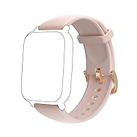 RUIMEN H1 Smart Watch Band Replacement Belt, Soft Silicone, Adjustable, 3 Colors (Pink)