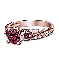1 CT Round Cut 14k Rose Gold Over 925 Sterling Silver Pink Sapphire Aurora Princess Engagement Ring