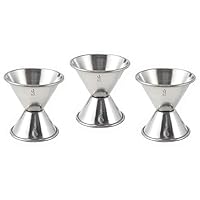 (Set of 3) Double Bar Jigger 1 1/2 oz and 3/4 oz, Stainless Steel Cocktail Jiggers 