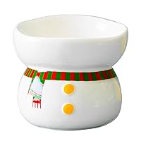 Elevated Cat Food Bowl, Ceramic Tilted Whisker Fatigue Food Water Bowls Protecting Pet's Spine, Dishwasher Microwave Safe (Green)