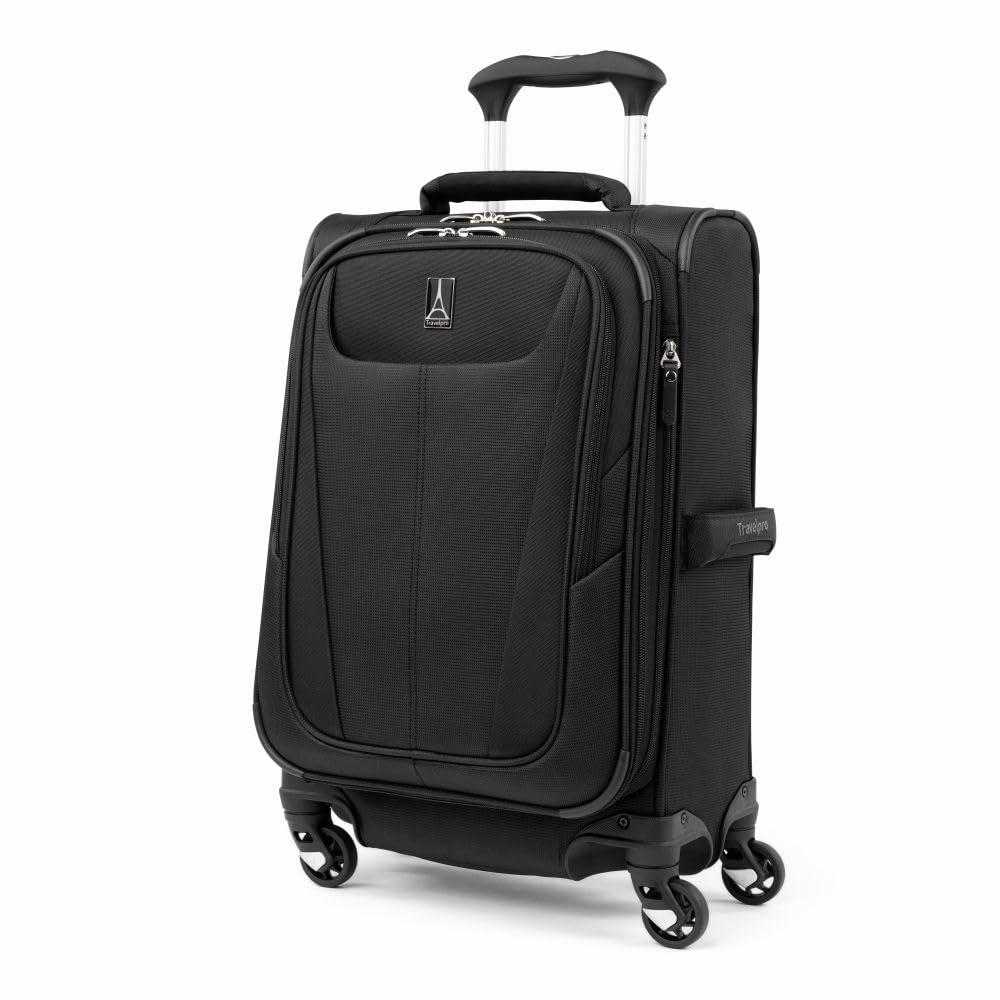 Travelpro Maxlite 5 Softside Expandable Luggage with 4 Spinner Wheels, Lightweight Suitcase, Men and Women, Black, Compact Carry-on 20-Inch