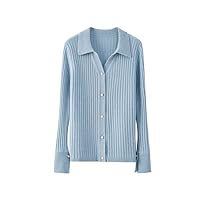 Solid Open Front Knitted Cardigan Cashmere Sweater for Women
