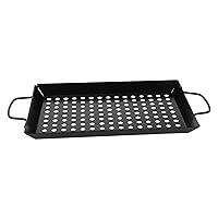 BESTOYARD Grill Plate Non- Stick Baking Pan Barbecue Grill Tray Grill Topper Grid Vegetable Grill Basket Grill Prep Trays Large Grill Grid Bbq Grill Grate Camping Pot Steel Non-stick Paint