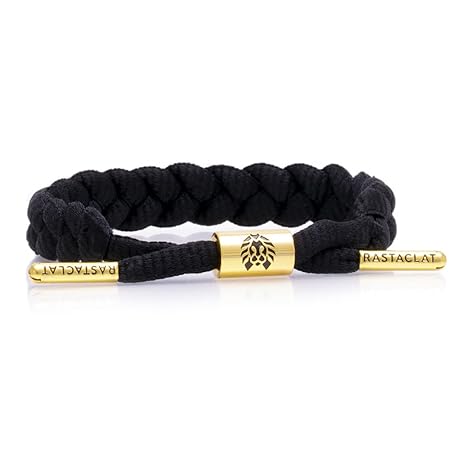 Rastaclat Onyx II Black Braided Bracelet (Black/Gold)