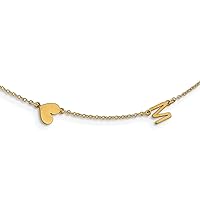 Jewels By Lux 2 Initial Symbol Cable Chain Necklace (Length 18 in)