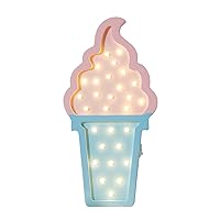 Ice cream Valentine Romance Atmosphere Light , Party Wedding Birthday Party Decoration Kids' Room Battery Operated LED Night Lights (Pink and Blue)