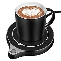 welltop Coffee Mug Warmer, Electric Beverage Warmer with Five Temperature Settings (Up to 212℉/100℃), Coffee Warmer Plate for Cocoa Tea Water Milk with Auto Shut Off, Office/Home Use, Blackk (No Mug)
