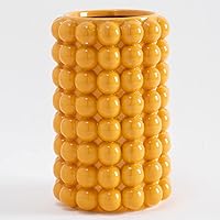 Yellow Vase. Flowers. Yellow Ceramic Vase for Home Decor. Pampas Grass Vase. Boho Vase.Modern Vase. Decorative Vase for Home Decor. Clay Vase Flowerpot (A9921 Yellow Large)