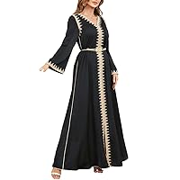 Autumn Muslim Dress for Women Ramadan Long Dresses Woman Lace-Up Kimono Robe Moroccan Caftan Vestidos