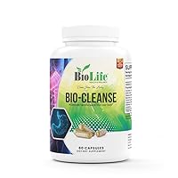 Biolife Body Detox Cleanse with Ginger Root Powder, Fiber & Chlorella, Colon Cleanser, Gut Health Probiotics, Digestion Supplement for Bloating Relief, Bowel Cleanse, Non GMO - 60 Vegan Capsules