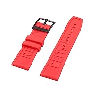 Watch Accessories Suitable for Breitling Series 22 24mm Pin Buckle Men's and Women Watch Straps (Color : Red Black Buckle, Size : 22mm)